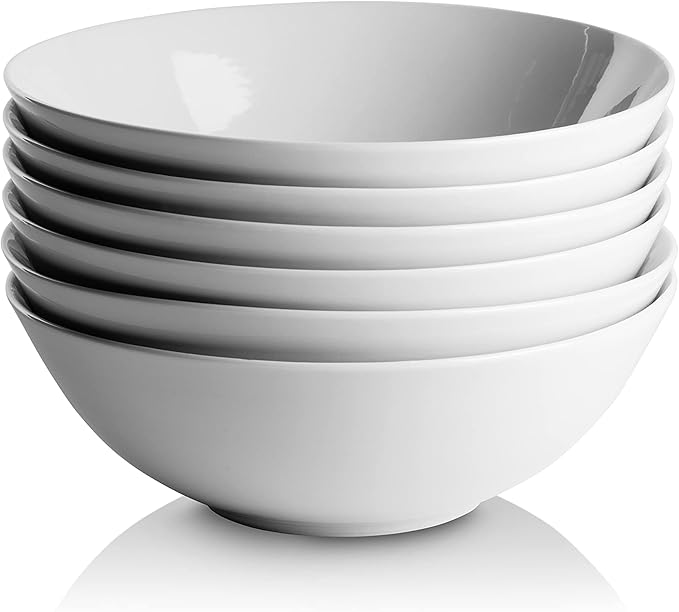 10 Strawberry Street Simply White 7" Coupe Cereal Bowl, Set of 6