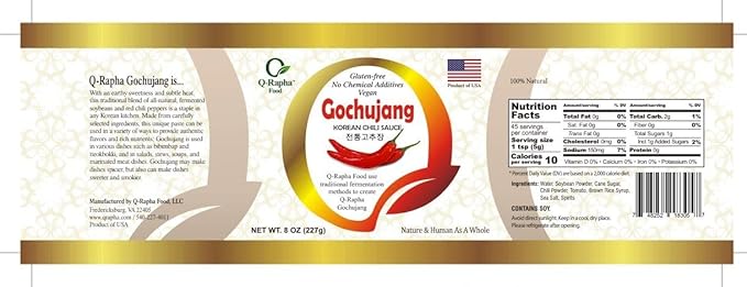 Q-Rapha Premium Korean Gochujang (19.9) and Ganjang (12.0) - 2 pack