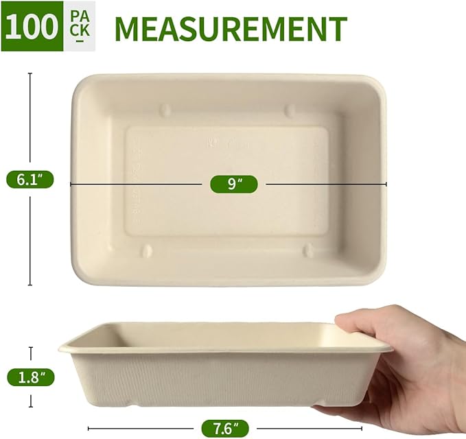 100 Pack 30 oz Large Paper Bowls for Salad, Pasta, Nacho, Burrito, Microwavable Wide Deep Disposable Bowls for Potato, Taco Bar Party Catering Use