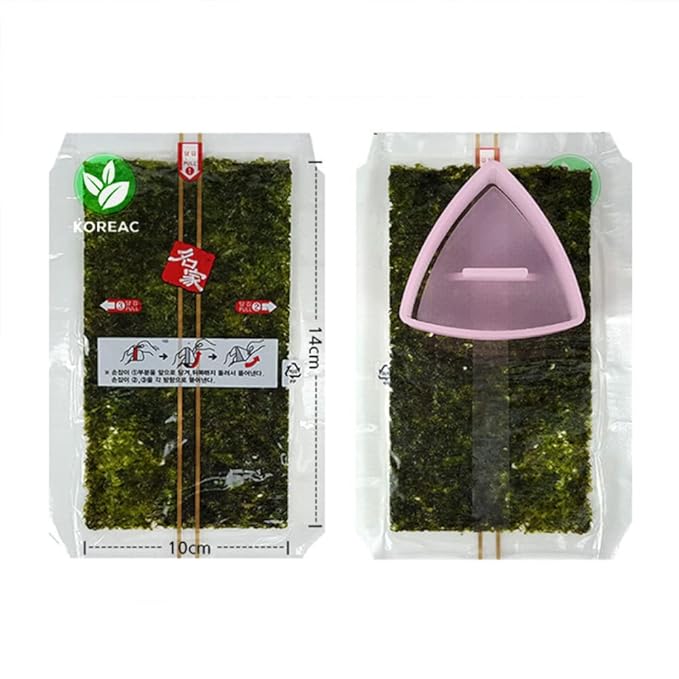 KOREAC_ [50 Sheets] Seaweed Wrappers for Triangular Onigiri Rice Ball (50sheets), Korean laver (Gim)_Made in Korea