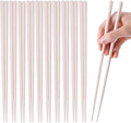 10 Pairs Fiberglass Chopsticks Non-Slip Tips, Dishwasher Safe & Reusable Japanese Korean Chopsticks for Sushi Ramen, 9.63 inch/24.5cm Chop Sticks for Family Restaurant - White