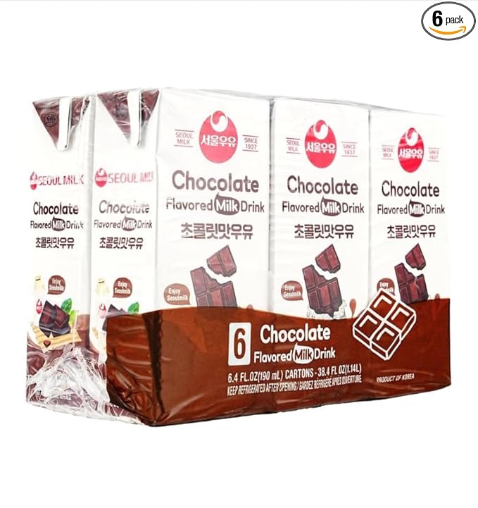 Korean Soul Milk Fruit, Coffee, and Chocolate Flavored Milk Variety Pack, 6.24 fl oz Pack, Korean Dairy Drink, 2 Percent Milkfat, Ready to Drink (2Set, Choco 6)