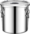 304 stainless steel food storage containers with lids lock clips airtight container large airtight for rice flour sugar grain coffee bean storage containers Kitchen jar (5.55gal/21L)