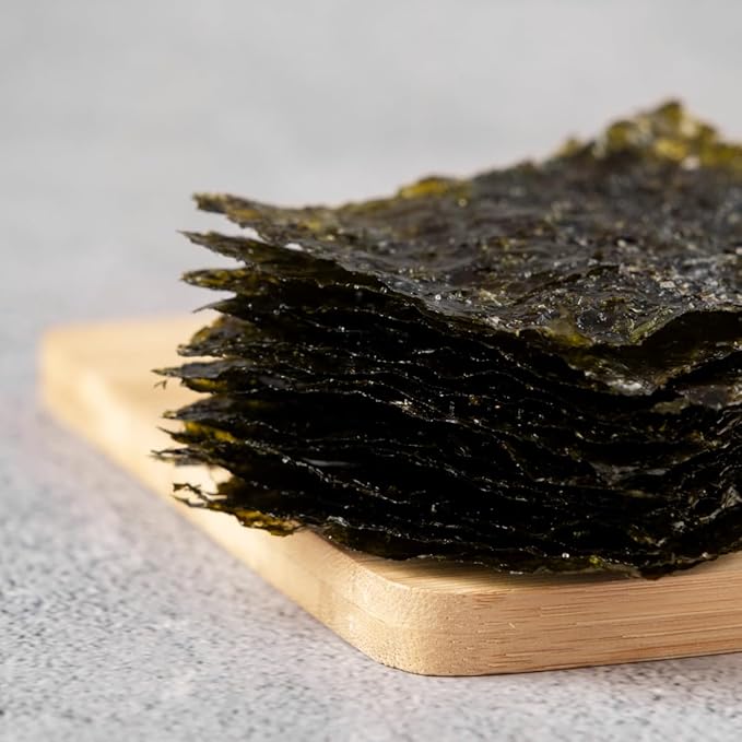 Korean Crispy Seaweed Snacks, Kimchi Spicy Flavor – 24 Pack, Crunchy Snack, Individual Sheets Roasted Nori, Vegan, Gluten-Free, 100% Natural Laver