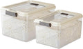 Flour Storage Container 20 lbs + 30 lbs Airtight Rice Dispenser with Lids, BPA Free, kitchen organizers for Flour, Rice, Grain, 50LBS Total