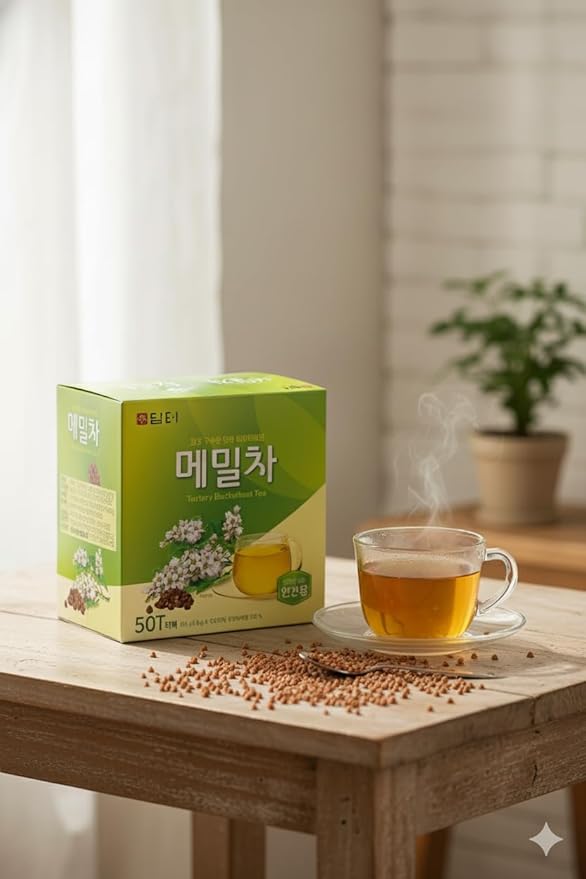 Damtuh Buckwheat Tea Bags, Korean Tartary Buckwheat Tea, Caffeine-Free, 100 Bags