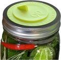 7pack Maintenance airlock waterless fermentation lids for wide mouth mason jars. Make Sauerkraut, Kimchi, Pickles, any fermented vegetable probiotic foods. BPA, mold free, dishwasher safe.
