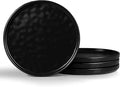 LIANYU Ceramic Dinner Plates Set for 4, 7.9In Porcelain Kitchen Salad Dessert Serving Dishes Set, Modern Round Stoneware Dinnerware Appetizer Plates, Scratch Resistant & Microwavable, Obsidian Black