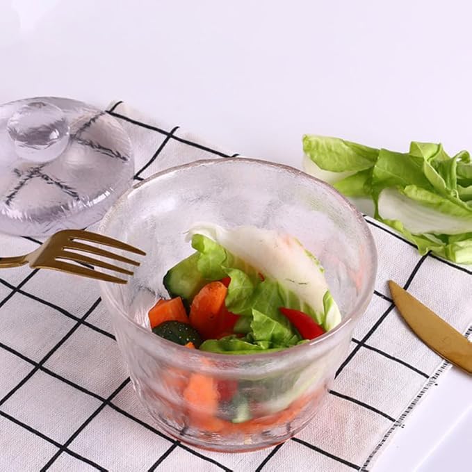 PRETYZOOM Small Glass Pickle Jar with Glass Weight - 650ml/21oz Tsukemono Maker with Heavy Duty Weight, Japanese One-Night Pickling Bowl Vegetable Fermentation for Sauerkraut, Kimchi