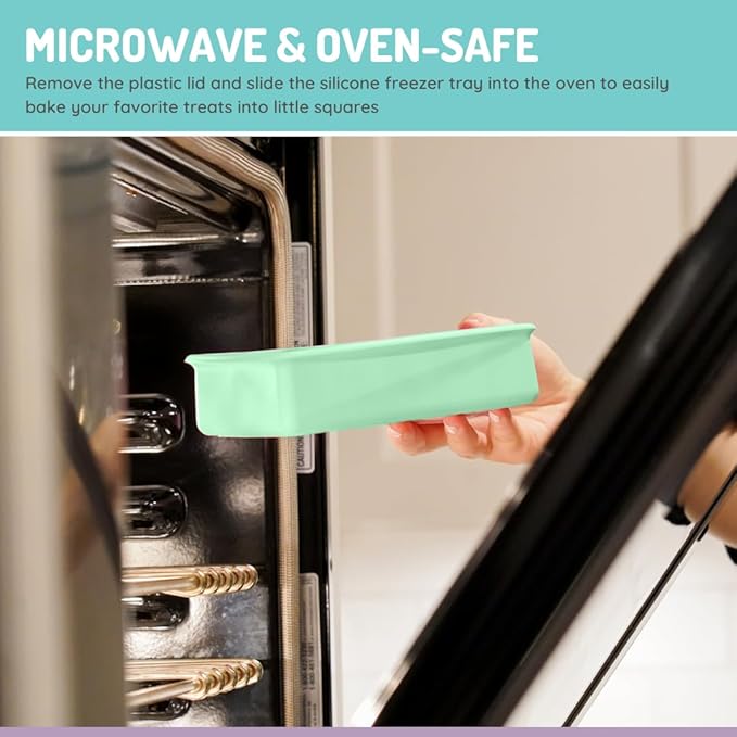 melii Silicone Baby Food Freezer Tray with Lid | 10 x 2oz Portion Cubes – Breastmilk & Homemade Puree Storage Container – BPA Free, Microwave, Freezer & Dishwasher Safe – Baby Registry Must (Mint)