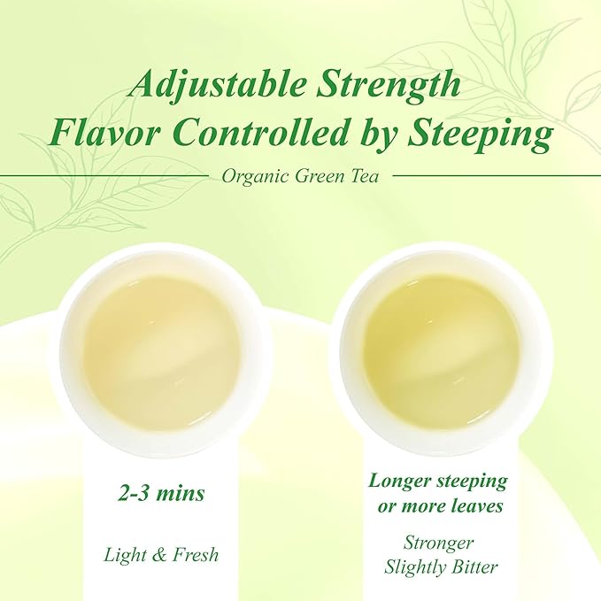 WT WEETEE Organic Green Tea Loose Leaf 228G, 110+ Cups Yunnan Floral Green Tea | High-Mountain Spring Harvest | Clean, Fresh & Smooth | No Bitterness