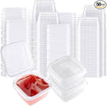 Square-shaped Disposable Sauce Cup Set - All-in-One Design with 4 Size Options, Convenient for Carrying and Use (4 oz.)