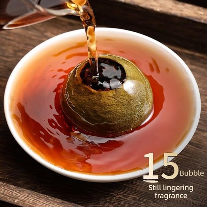 Xinhui Little Green Mandarin Pu-erh Tea 250 g, Whole Cut Dried Citrus with Yunnan Aged Ripe Pu-erh | Smooth Taste, Rich Aroma, Traditional Craftsmanship | for Daily Relaxation & Gifting