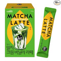ROASTIQUE Official Café Mori Jeju Matcha Latte, 10 Sticks, 90 Calories, Ceremonial Grade Green Tea Powder Sweetened Café Quality Drink Mix, Cream Vanilla, 7 oz
