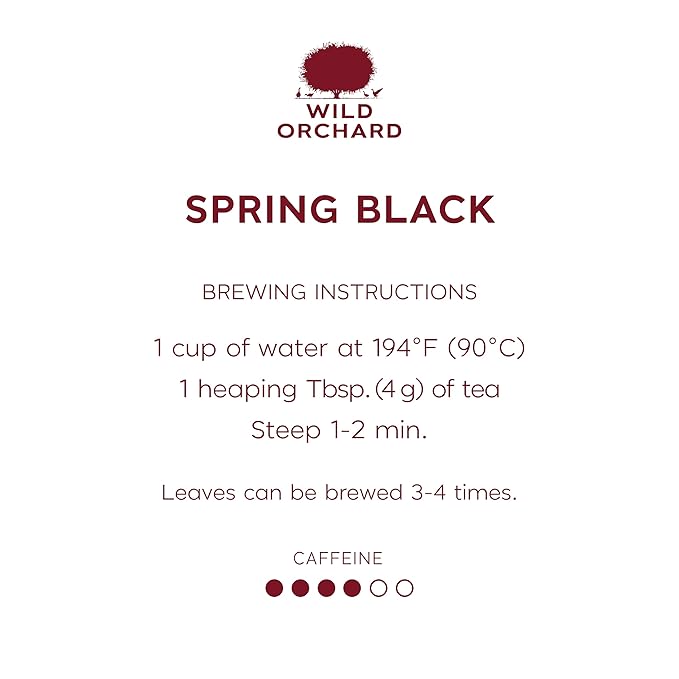Wild Orchard Premium Grade Black Tea - 100% Regenerative Organic Certified - Pure Loose Leaf Black Tea - Sustainably & Regeneratively Cultivated on Jeju Island in South Korea
