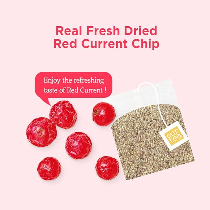 ROASTIQUE Pink Lychee Chamomile with Real Dried Fruit – Premium Orgainc Sweet Fruit Blend Eco-friendly PLA bags, 8 Tea Bags