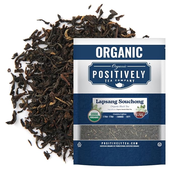 Organic Positively Tea Company, Lapsang Souchong Black Tea, Loose Leaf, 16 Ounce