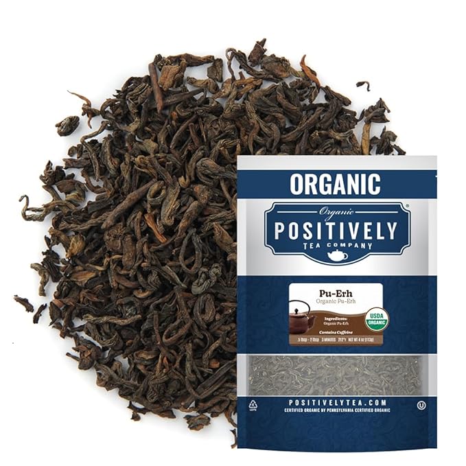 Organic Positively Tea Company, Pu-Erh Tea, Loose Leaf, 4 Ounce