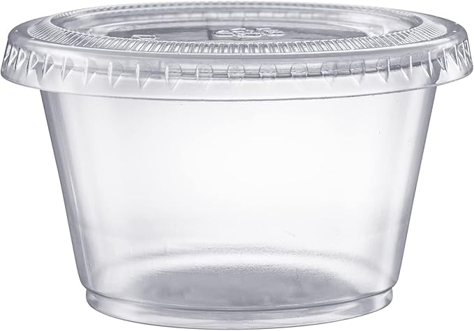 Pantry Value 4 oz Jello Shot Cups with Lids [200 Count] Clear Disposable Plastic Portion Containers for Snacks, Sides, Meal Prep & Sauces - Durable, Stackable, Leak-Resistant