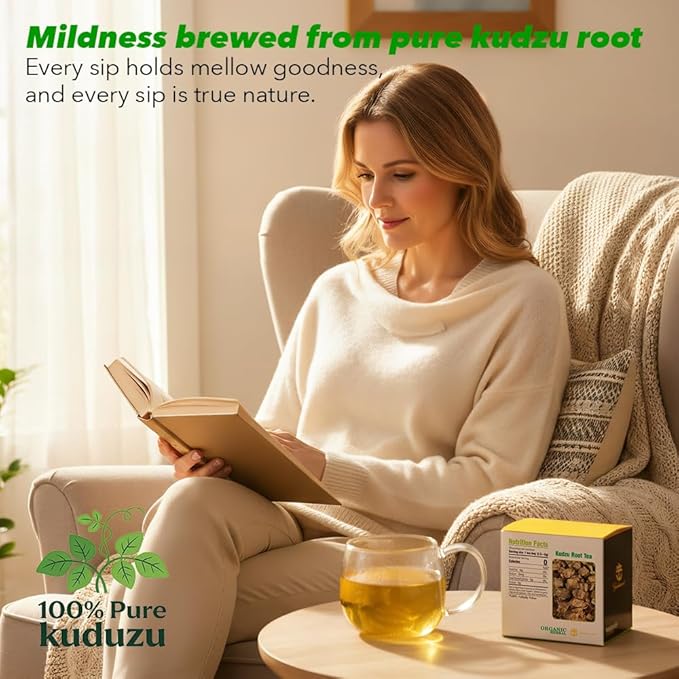 Soilmount Kudzu Root Tea | Herbal Tea | Ge gen cha - 18 Tea Bags per Box, Naturally Sweet, Perfect for Daily Enjoyment