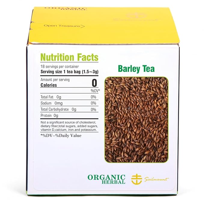 Soilmount - Barley Tea | Pure Barley | Da mai cha – 18 Tea Bags per Box, Naturally Flavored, Promotes Health and Relaxation