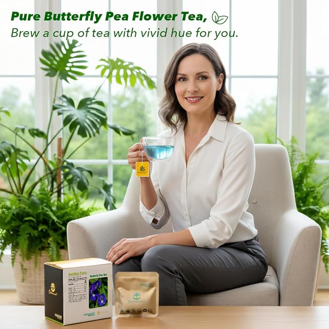 Soilmount Butterfly Pea Tea (Hu Die Lan/蝴蝶蓝)| Natural Herbal Drink | 18 Bags per Box, Refreshing & Beautiful, Perfect for Daily Enjoyment