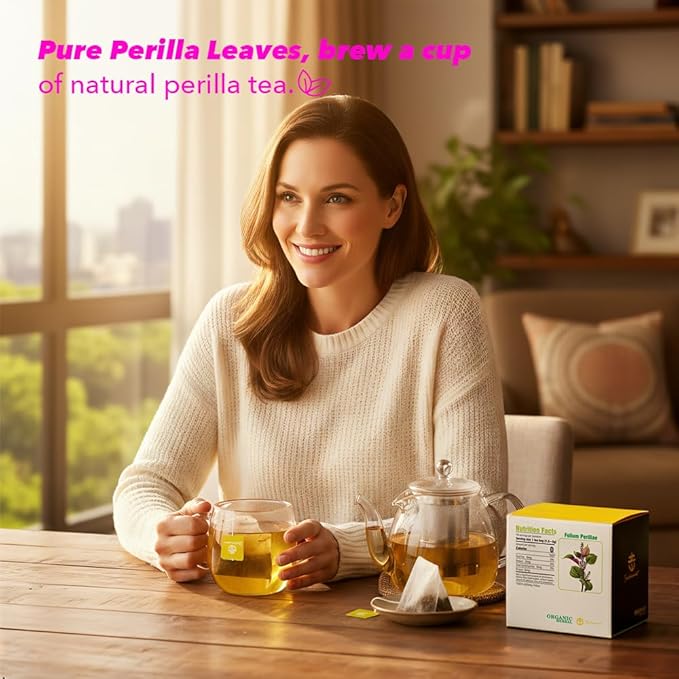 Soilmount - Perillae Folium tea - |Perilla Frutescens|Zisuye|紫苏叶|자소엽| - Pure Herbal Tea - Natural, Organic, Non-GMO, Clean Ingredients, Caffeine Free (18 Tea Bags, Box 1)