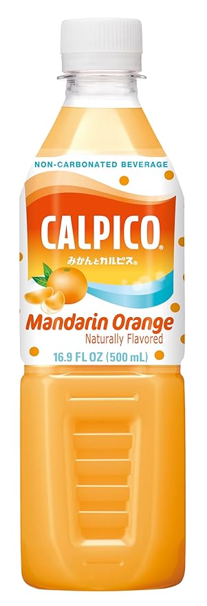 CALPICO Mandarin Orange – Smooth, Creamy & Refreshing Non-Carbonated Beverage, Sweet and Tangy, Japanese Lactic Acid Drink, 16.9 Fl oz (Pack of 6)