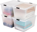 IRIS USA 4-Pack High-Capacity Clip Box with Latching Lids, 55 Quart Storage Bins, Supply Containers for Home, Office & Classroom Organization