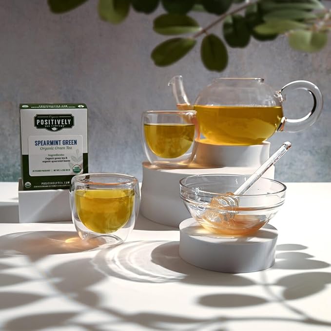 Organic Positively Tea Company, Spearmint Green Tea Bags, 20 Count