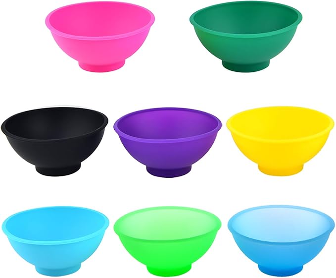 Coopay 8 Pieces Mini Silicone Pinch Bowls Colorful Heat Resistant Snack Prep and Serve Bowls, Unbreakable, Flexible, 1.75 Oz (Solid Colors)