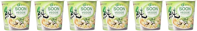 Nongshim Soon Cup Noodle Soup,Veggie,2.6 Ounce,(Pack of 12)