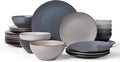 Famiware Venus Plates and Bowls Sets with Trim, 24 Pieces Speckled Stoneware Dinnerware Set for 8, Matte Multicolor - Microwave & Dishwasher Safe, Modern Minimalist Dish Set, Everyday & Formal Use