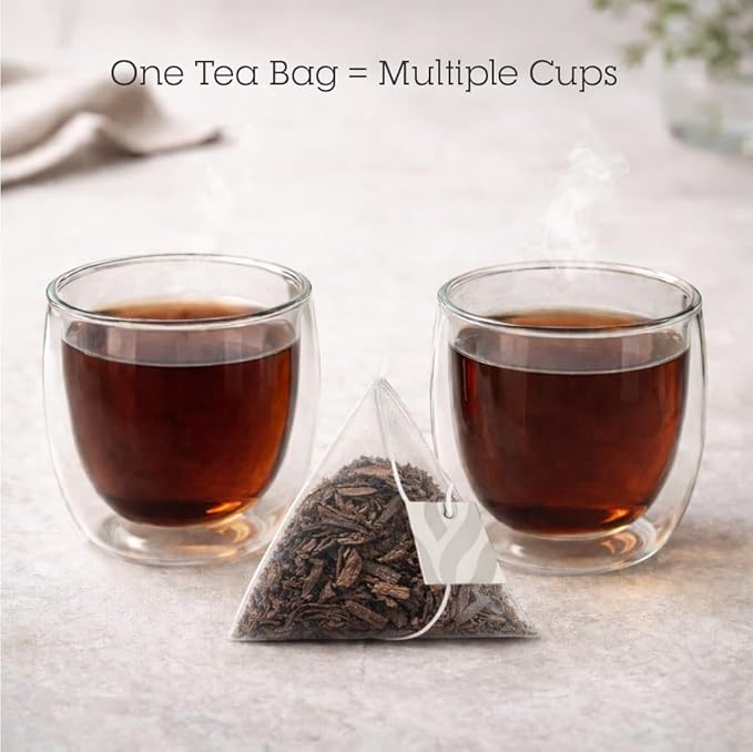 Ripe Premium Pu-Erh Tea - Aged Fermented Dark Tea Bags for Rich, Smooth Flavor | Earthy, Full-Bodied Chinese Pu’er Tea | 20 Premium Pyramid Tea Bags