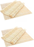 4 Pack Bamboo Sushi Rolling Mat, Sushi Roll Maker (9.5" x 9.6")