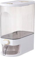5kg/10kg Rice Dispenser - Large Pantry Storage Container with Measuring Cup & Time Markings | Kitchen Grain Dispenser for Cereal, Pasta, Dry Food | 11.02LB/22.05LB Capacity (22 lbs)