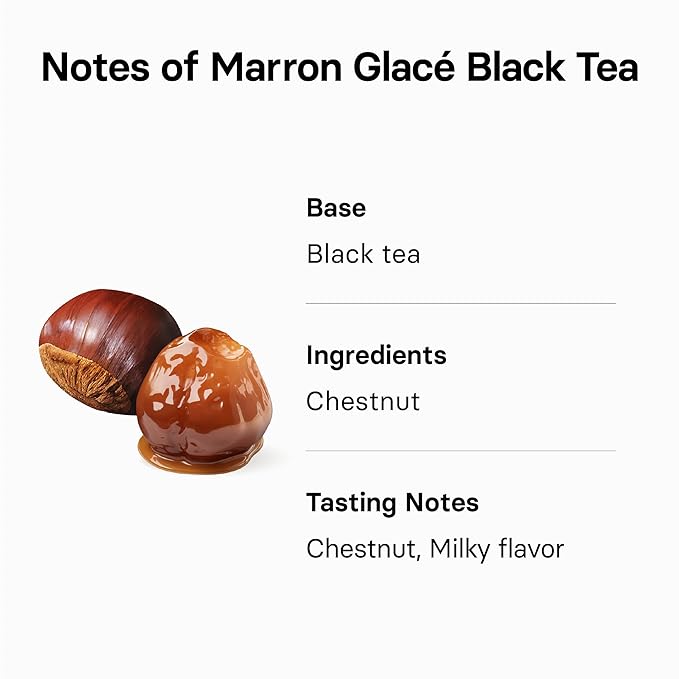 Osulloc Marron Glacé Black Tea, Roasted Chestnut Flavored, Sweet & Elegant Black Tea, Iced tea bags, Premium Tea Bags from Jeju Island, 20 count, 1.41oz