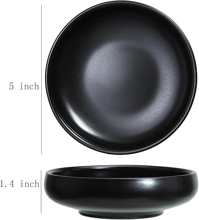 Gaolinci Creative Zen Ceramic Plate, Round Smooth Glazed Side Dish Snack Dish Pickle Dish (Set Of 4)