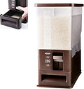 i Kito 26 Pounds Rice Dispenser with Measuring Container,Large Countertop Kitchen Storage for Dry Food,Oatmeal, Beans, Grains, Kitchen Organization Box,Coffee Black