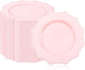 COLOSUS 60pcs Pink Plastic Dessert Plates - 7.5 Inch- Heavy Duty Disposable Plastic Appetizer/Salad/Cake Plates for Party Wedding and Everyday Use,Easter Day