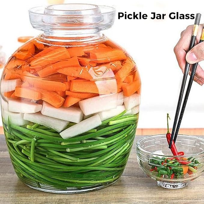 1.5L/2.5L/4.5L Glass Fermenting Jar, Large Capacity Sealed Pickle Jar, (B 2.5L/88oz)
