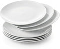 Corelle Vitrelle 6-Piece Salad Plates Set Triple Layer Glass and Chip Resistant, 8-1/2-Inch Lightweight Round Plates, Winter Frost White