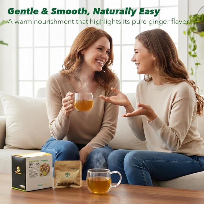 Soilmount - Ginger Tea - |Ginger Root|姜|jiang| - Pure Herbal Tea - Natural, Organic, Non-GMO, Clean Ingredients, Caffeine Free (18 Tea Bags, Box 1)