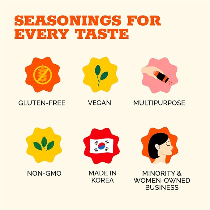 HOXY Journey of Korea "Korean Ramen Seasoning" | Gluten Free, Vegan | Finest Ramen Seasoning Powder | 5.3oz (ASSORTMENT, Pack of 3)