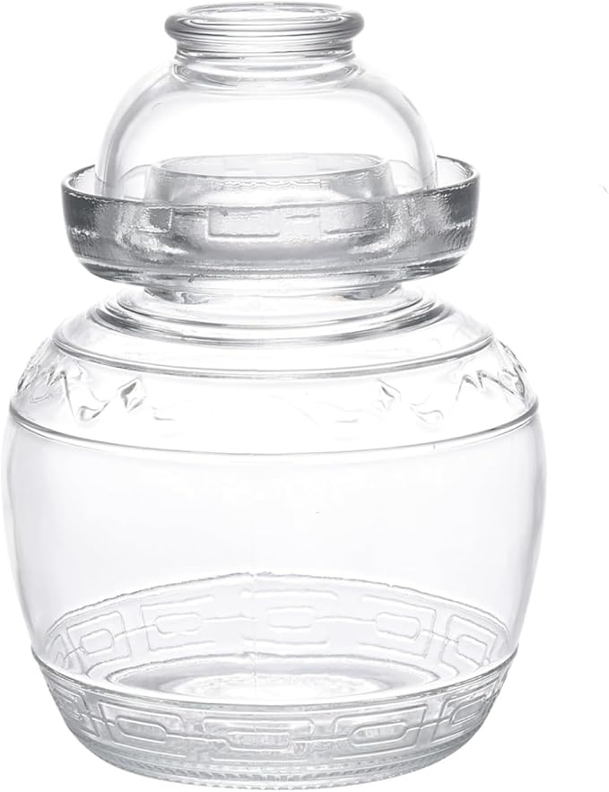 Glass Jar Fermentation Jar, 2.5L Pickle Jar with Water Seal Lid, Fermentation Kit Fermenter Starter Kit for Pickles, Wine Brewing, Pickling, Kimchi, Sauerkraut, Vegetables, Kombucha