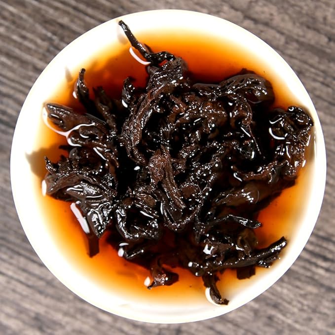 SANRAN Aged Pu'er Tea Cake, Chinese Yunnan Fermented Ripe Puer Tea (7.1oz/pack)