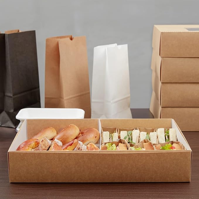 Restaurantware-12 x 8.7 x 3.2 Inch Insert For Catering Trays, 10 Grease-Resistant Insert For Catering Boxes - High Wall, Sturdy, Kraft Paper Insert For Catering Food Containers, Trays Sold Separately