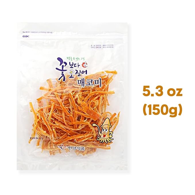 K-Herb– Korean Dried Squid Flavorful Grilled Soft Butter 꽃보다 오징어 (Dried Squid Spicy (5.3 oz))
