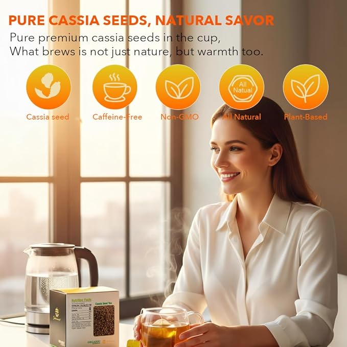 Soilmount - Cassia Seed Tea - |Senna Seeds|jue ming zi|决明子| - Pure Herbal Tea - Natural, Organic, Non-GMO, Clean Ingredients, Caffeine Free (18 Tea Bags, Box 1)