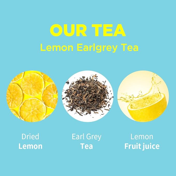 ROASTIQUE Lemon Earlgrey Black Tea with Real Dried Fruit – Premium Orgainc Tea Sweet Fruit Blend Hot or Iced Tea Eco-friendly PLA bags, 8 Tea Bags
